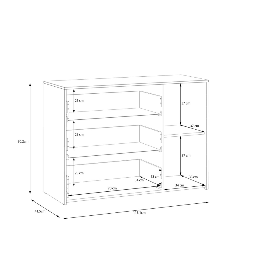 Kommode mit Schubladen URO Artisan-Eiche/ weiß