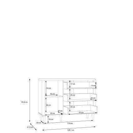 Kommode mit Schubladen VIRO braun/beige