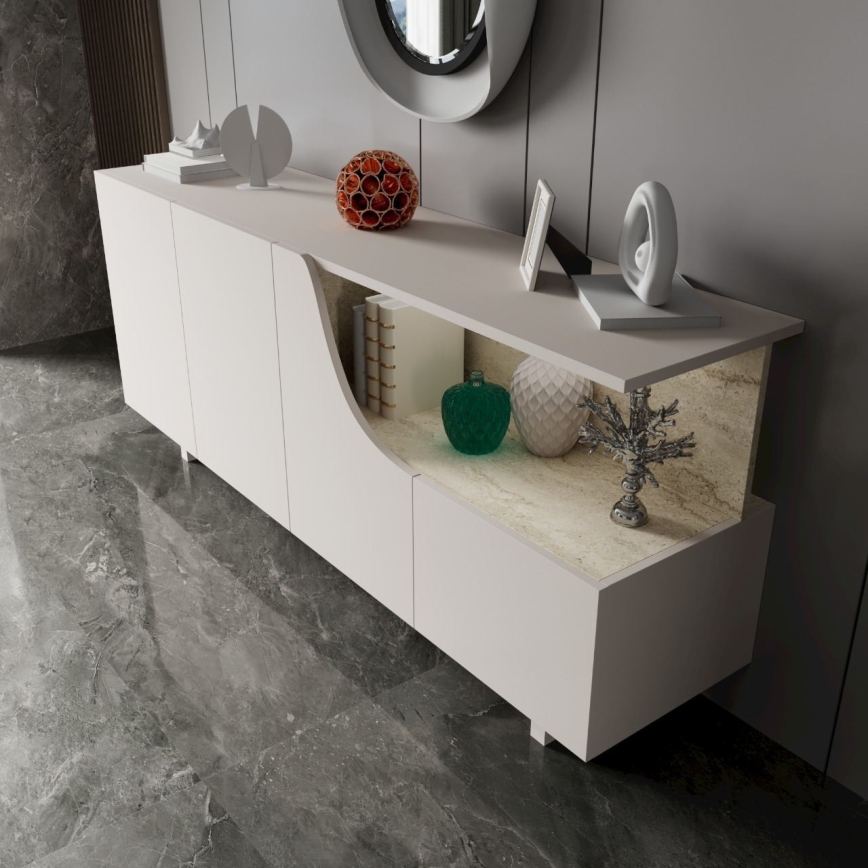 Kommode ORBIS 180x40 cm cremefarben/beige