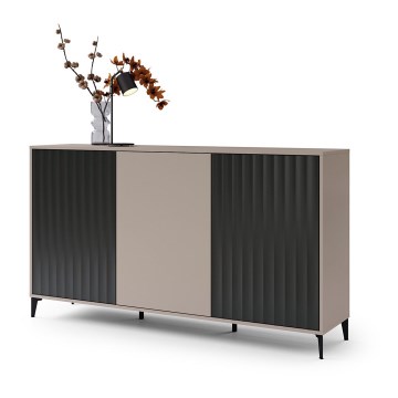 Kommode RONJA Taupe/Schwarz