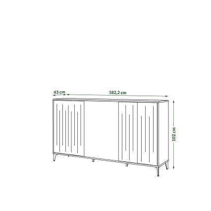 Kommode RONJA Taupe/Schwarz