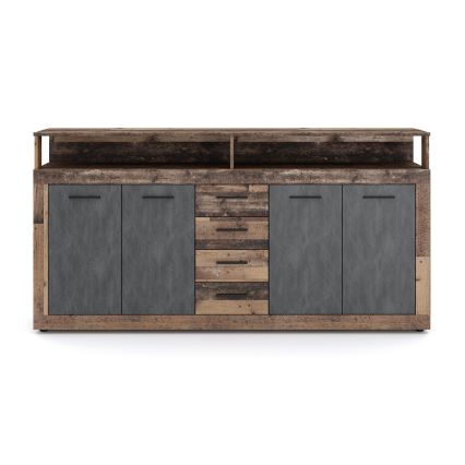 Kommode RUNA 190x96x32 cm dunkelbraun/anthrazit