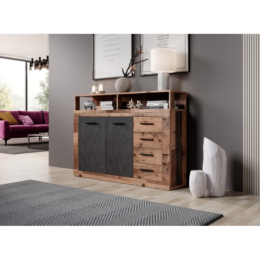 Kommode RUNA dunkelbraun/anthrazit