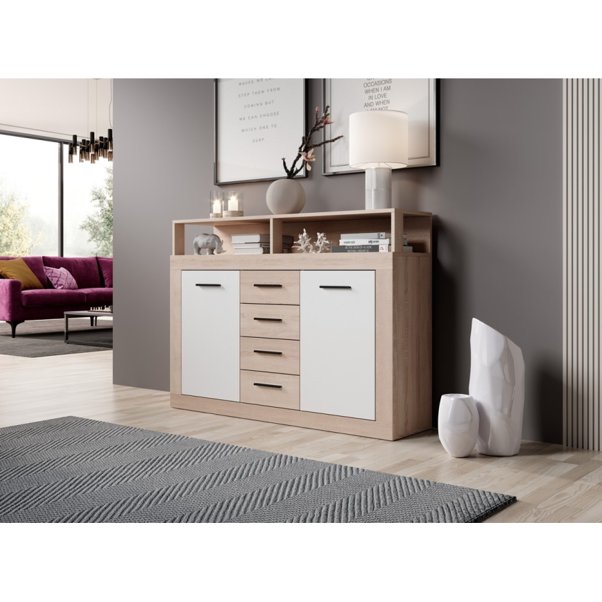 Kommode RUNA Eiche Sonoma/Weiß