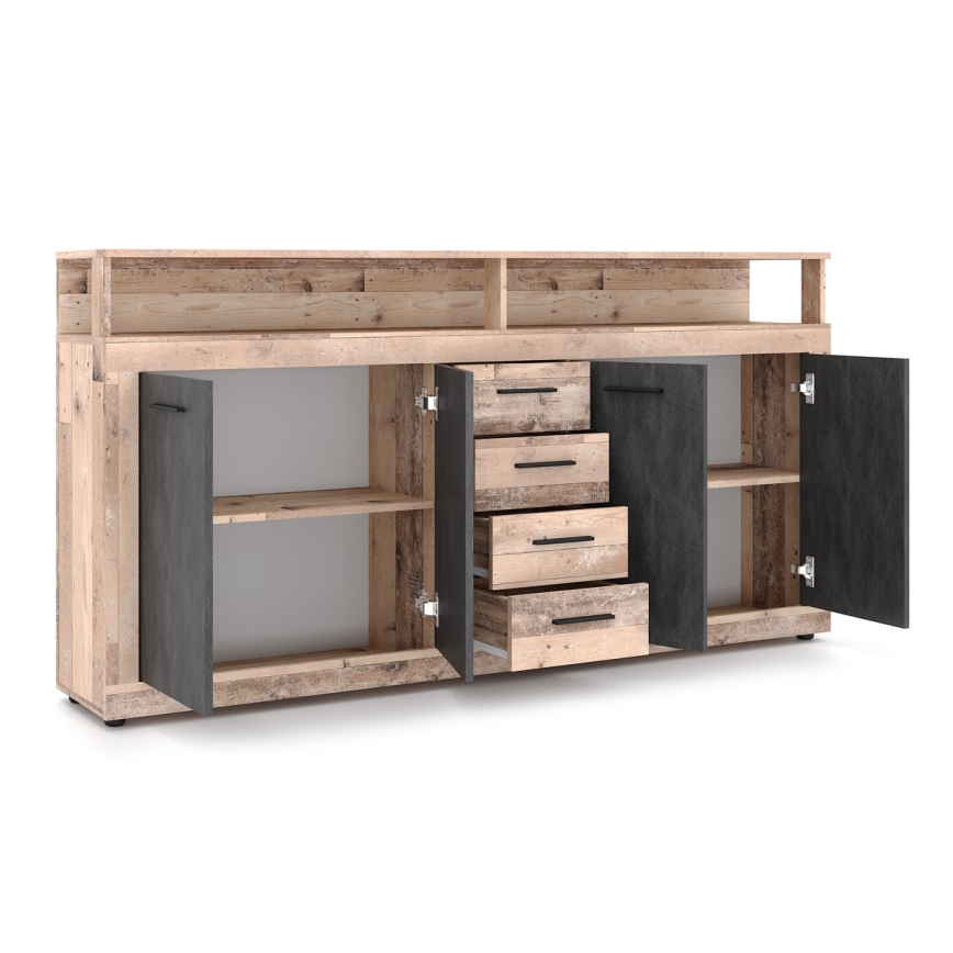 Kommode RUNA hellbraun/anthrazit