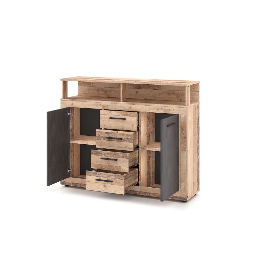 Kommode RUNA Hellbraun/Anthrazit