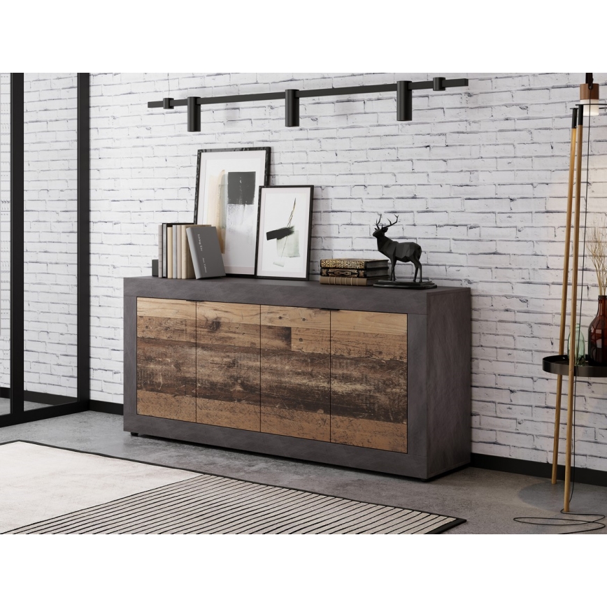 Kommode RUNEA dunkelbraun/anthrazit