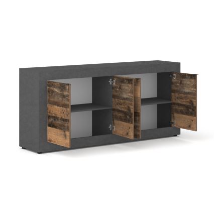 Kommode RUNEA dunkelbraun/anthrazit