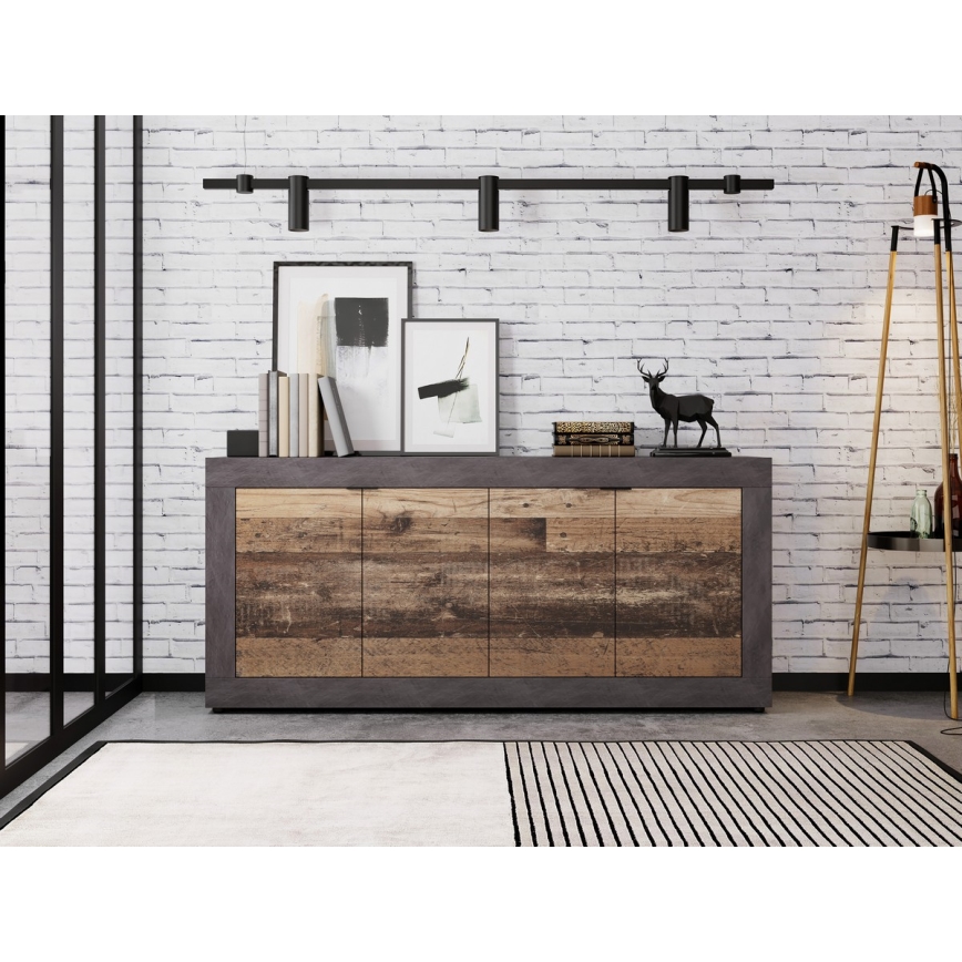 Kommode RUNEA dunkelbraun/anthrazit