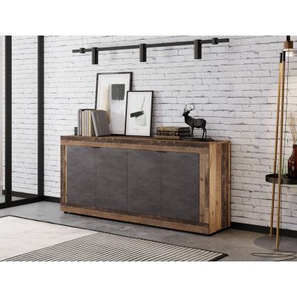 Kommode RUNEA dunkelbraun/anthrazit