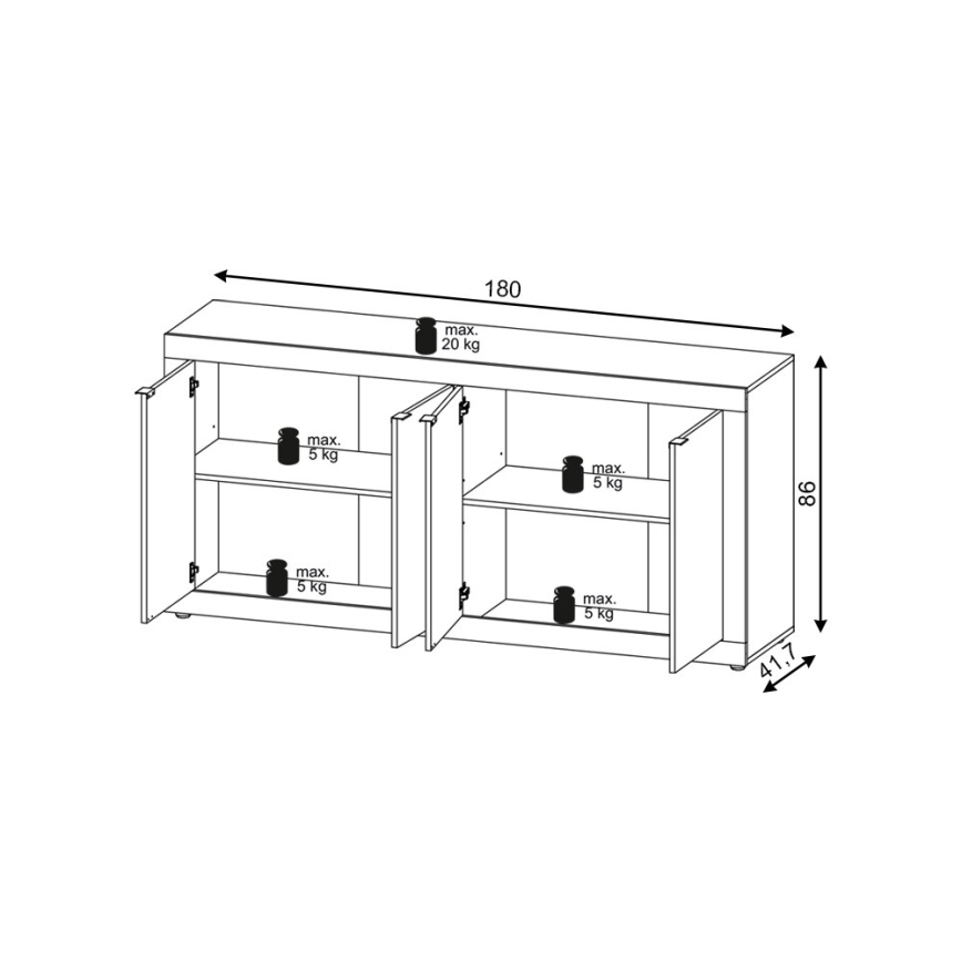 Kommode RUNEA dunkelbraun/anthrazit