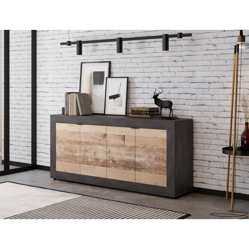 Kommode RUNEA hellbraun/anthrazit