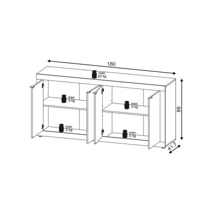 Kommode RUNEA hellbraun/anthrazit