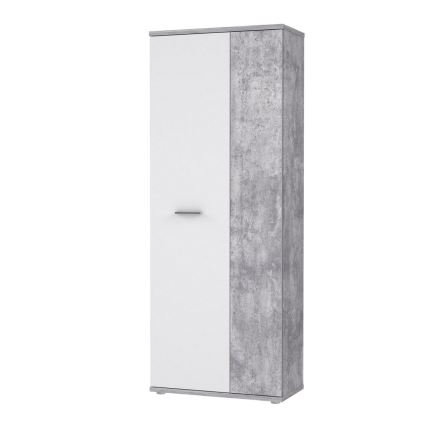 Kommode/Schuhschrank SIMO weiß/grau Betonoptik