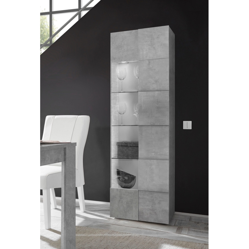 Kommode SERIAN – Betonoptik, grau