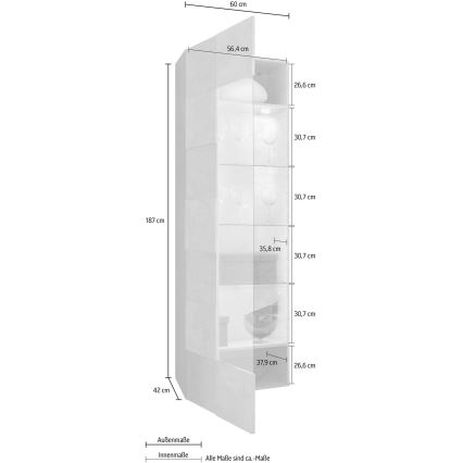 Kommode SERIAN – Betonoptik, grau