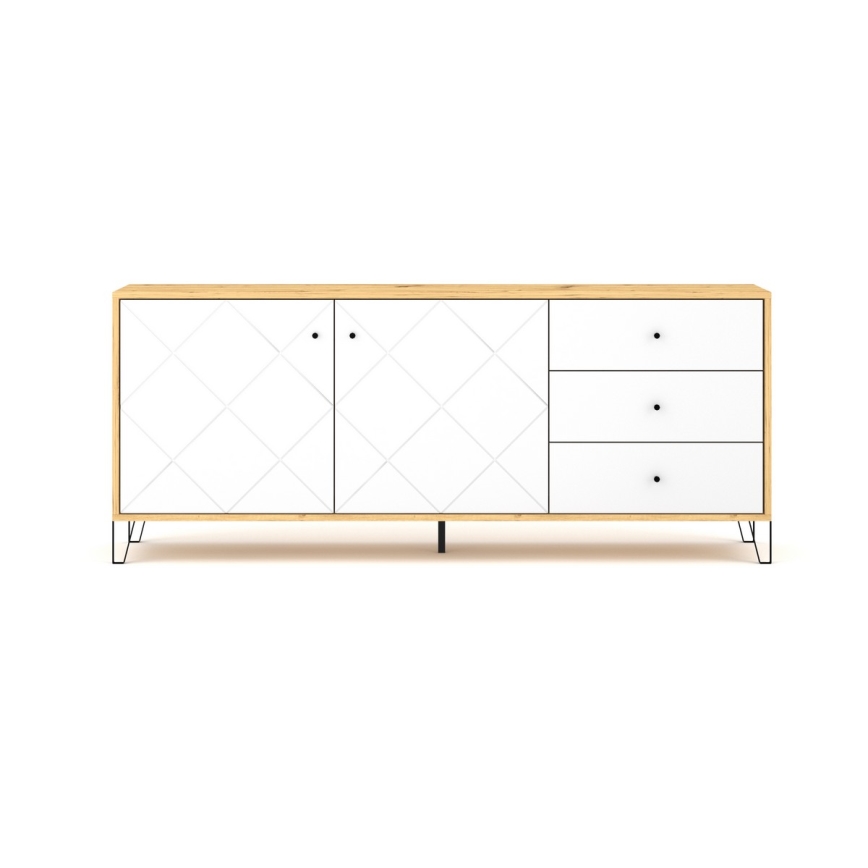 Kommode SULA Artisan-Eiche/Weiß