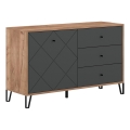Kommode SULA Eiche Craft/schwarz