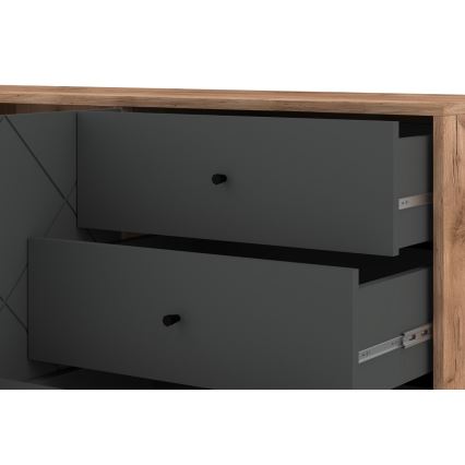 Kommode SULA Eiche Craft/schwarz