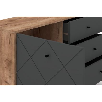 Kommode SULA Eiche Craft/schwarz