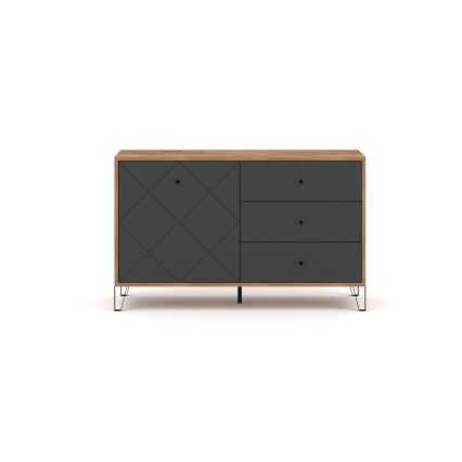 Kommode SULA Eiche Craft/schwarz
