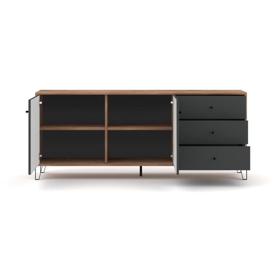 Kommode SULA Eiche Craft/Schwarz