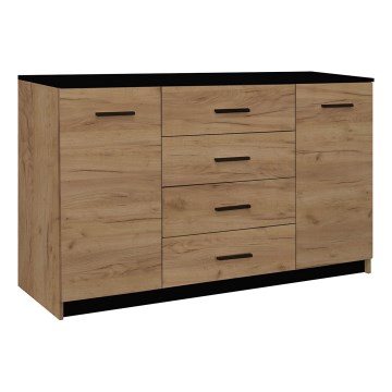 Kommode TAYLER Eiche Craft/Schwarz
