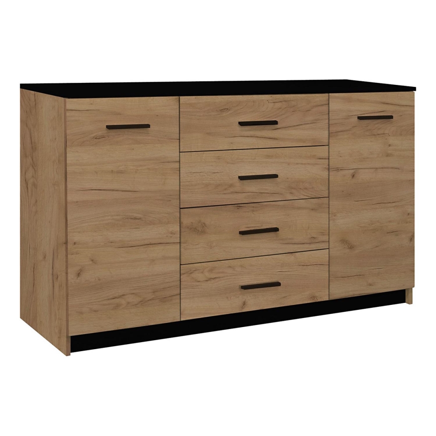 Kommode TAYLER Eiche Craft/Schwarz