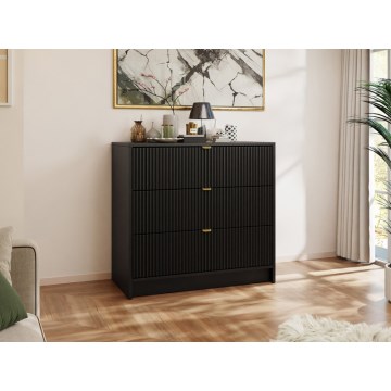 Kommode TIRENO 75x80 cm schwarz