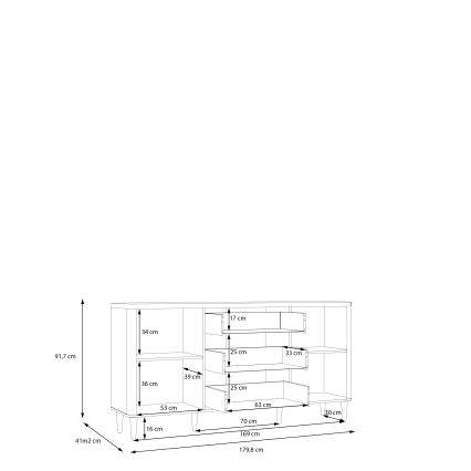 Kommode VIRO mit Schubladen, braun/beige