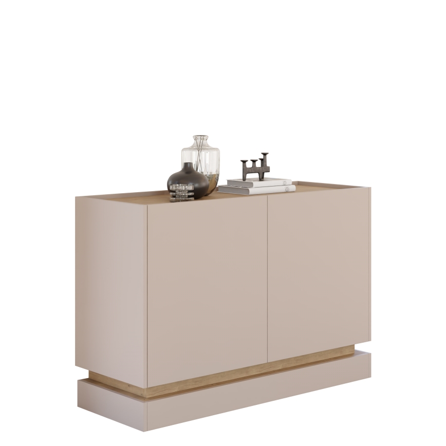 Kommode ZARPANT 75x120 cm beige/Eiche Cremona