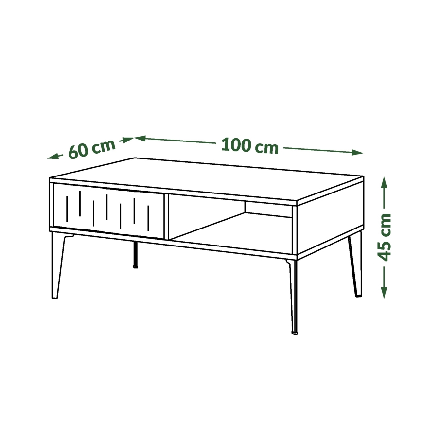 Couchtisch mit Schublade RONJA Taupe/Schwarz