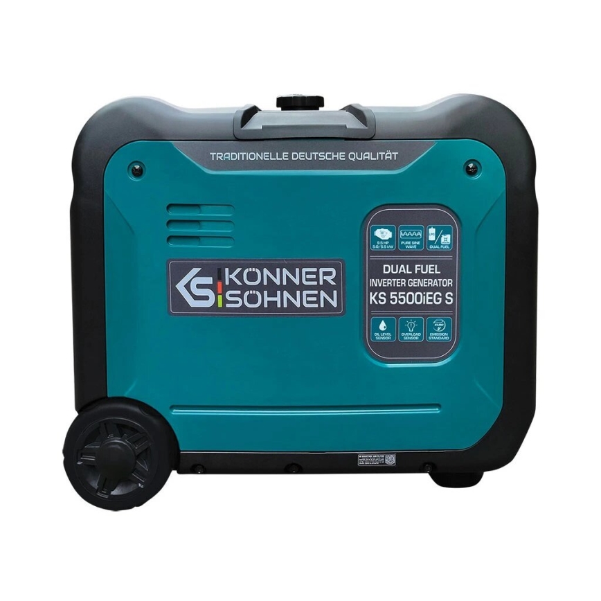 Könner & Söhnen 13046 - Gas- und benzinbetriebener Inverter-Stromgenerator KS 5500iEG S 5500W