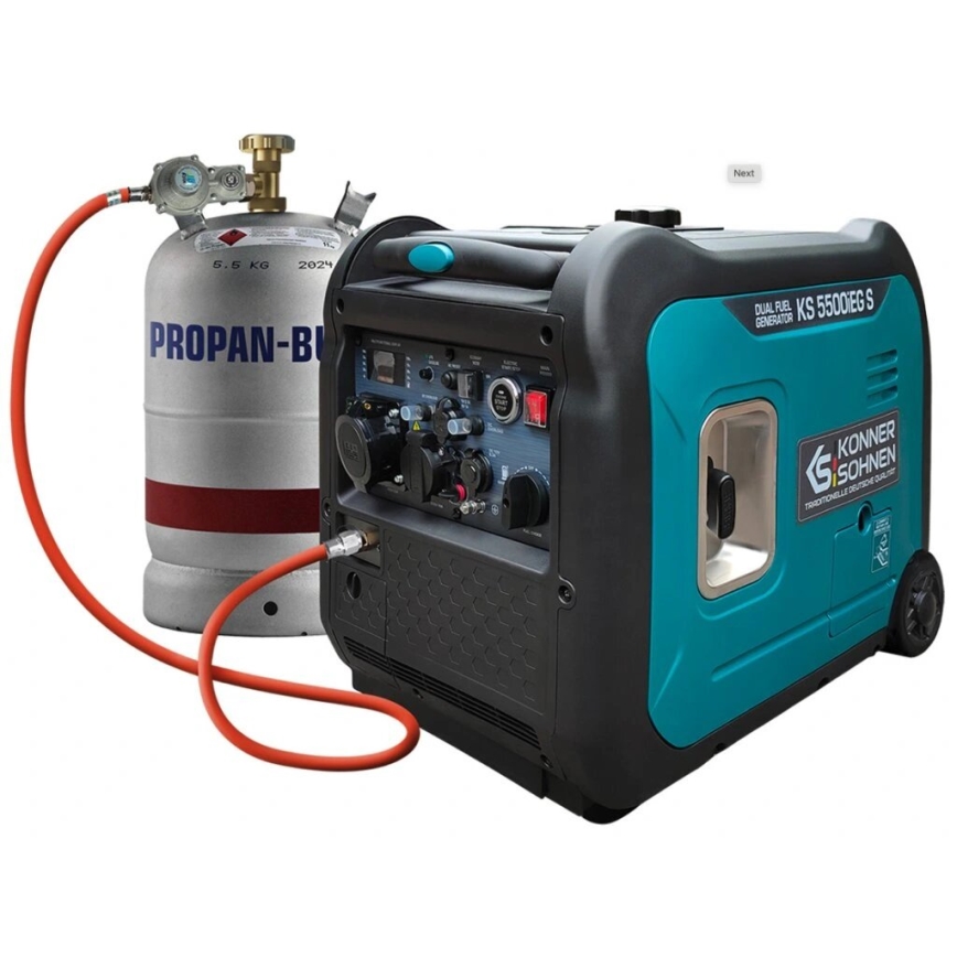Könner & Söhnen 13046 - Gas- und benzinbetriebener Inverter-Stromgenerator KS 5500iEG S 5500W
