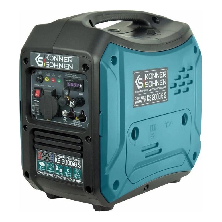 Könner & Söhnen KS7869 - Gas- und Benzin-Inverter-Stromerzeuger KS 2000iG S 2000W