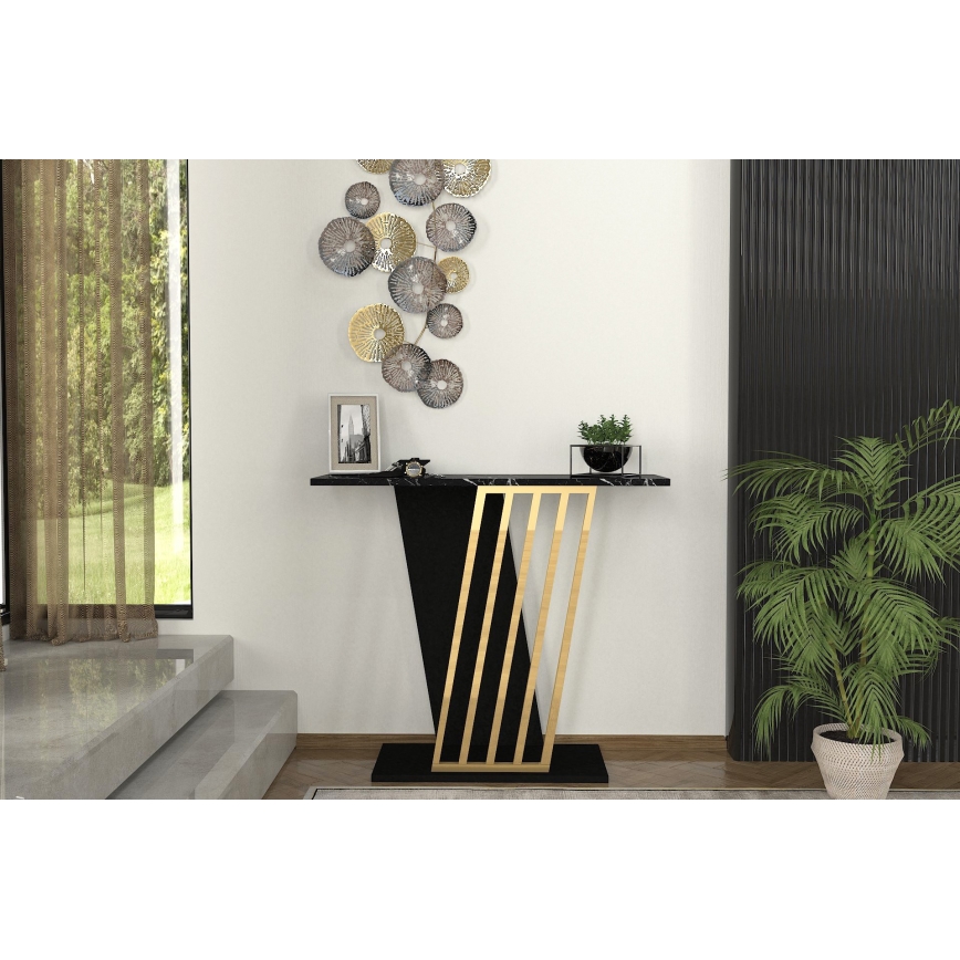 Konsolentisch GRAVITY 76,8x90 cm schwarz/golden