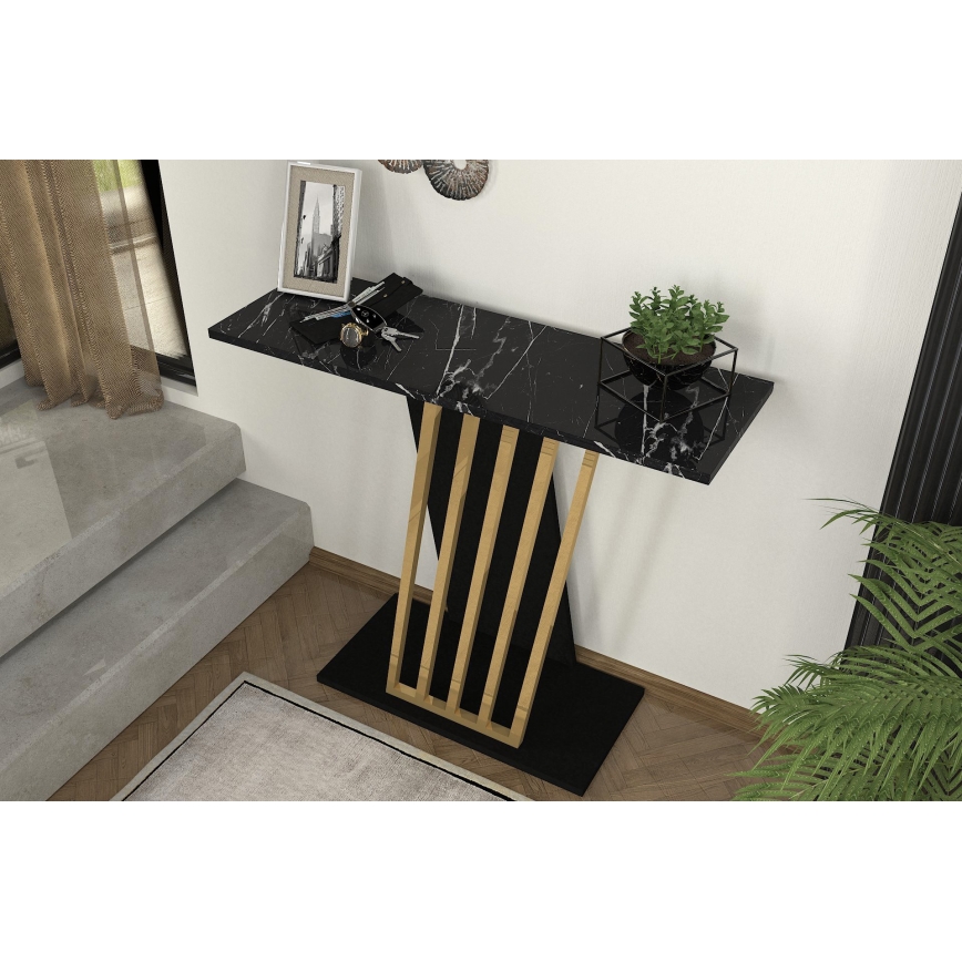 Konsolentisch GRAVITY 76,8x90 cm schwarz/golden