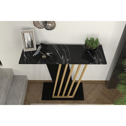 Konsolentisch GRAVITY 76,8x90 cm schwarz/golden