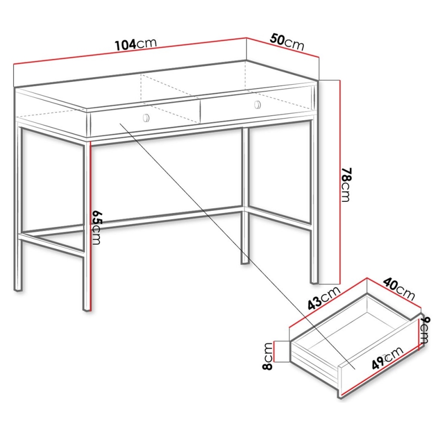 Konsolentisch MONO 78x104 cm beige/schwarz