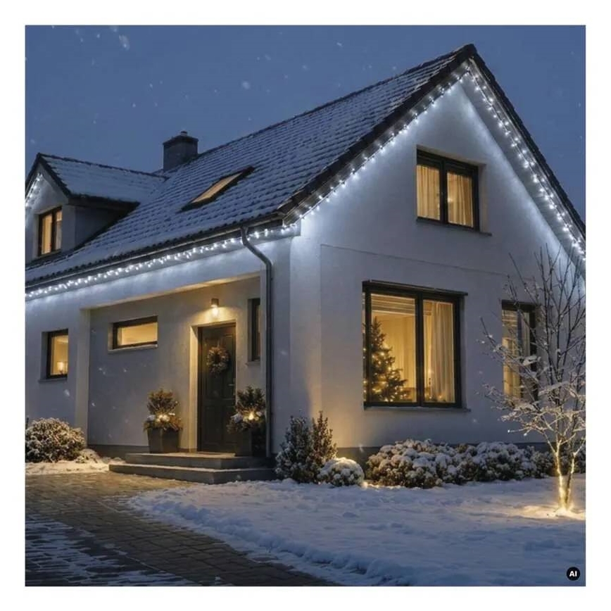 Koppelbare Lichterkette 50xLED/5m IP44 kaltweiß