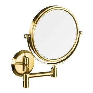 Kosmetikspiegel 18x25 cm Edelstahl/Gold