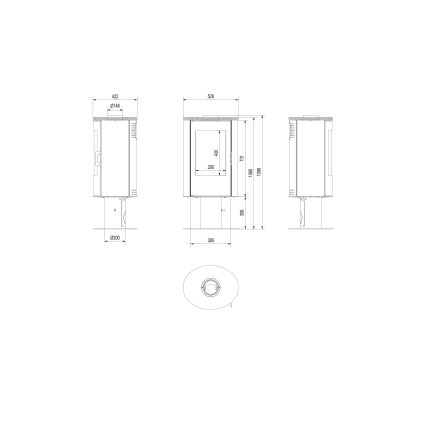 Kratki – Stahlkamin 8kW 150mm