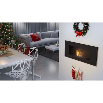 Kratki - BIO-Einbaukamin 40x90 cm 2kW schwarz