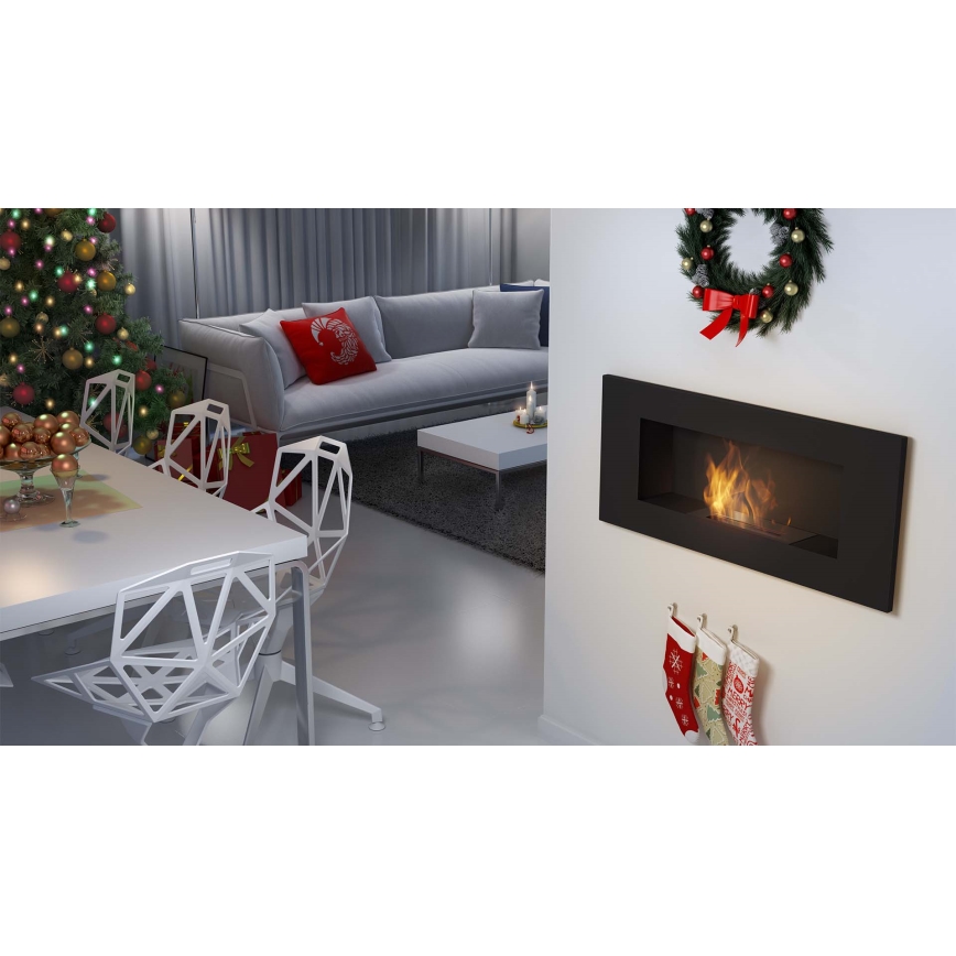 Kratki - BIO-Einbaukamin 40x90 cm 2kW schwarz