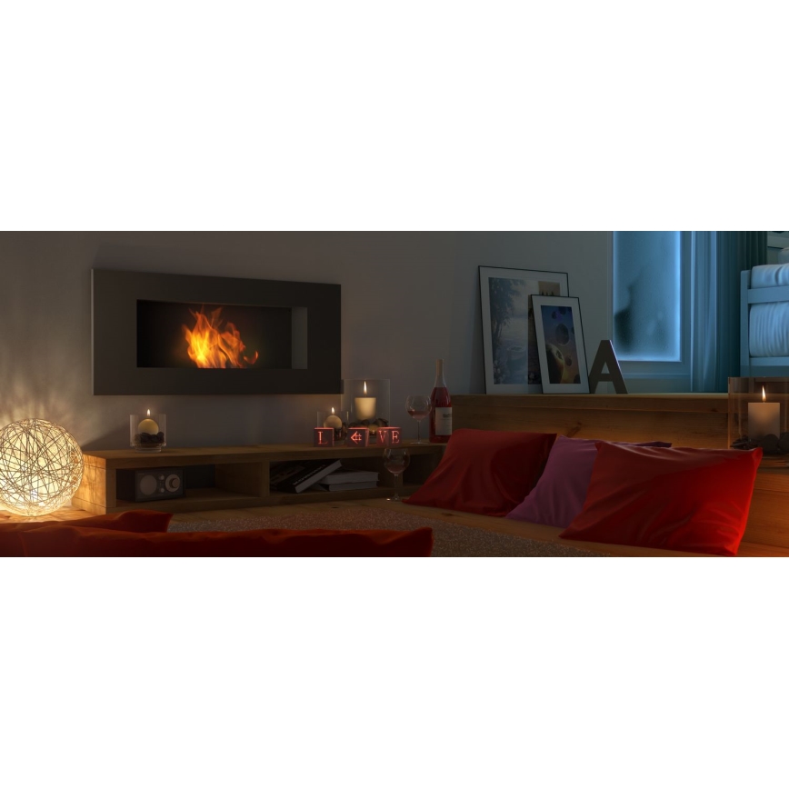 Kratki - BIO-Einbaukamin 40x90 cm 2kW schwarz