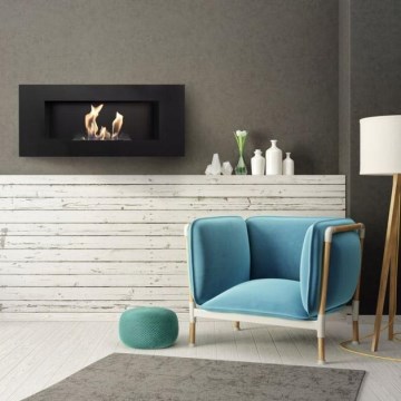 Kratki - Eingebauter BIO-Kamin 40x90 cm 2 kW schwarz