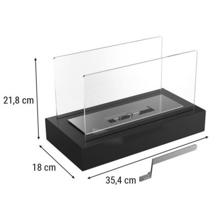 Kratki - BIO-Kamin 21,8x35,4 cm 1kW schwarz