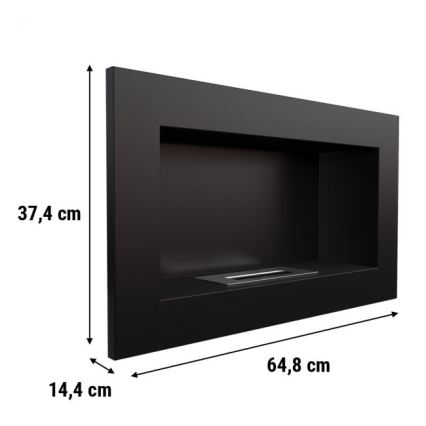 Kratki - BIO-Einbaukamin 37,4x64,8 cm 1kW schwarz