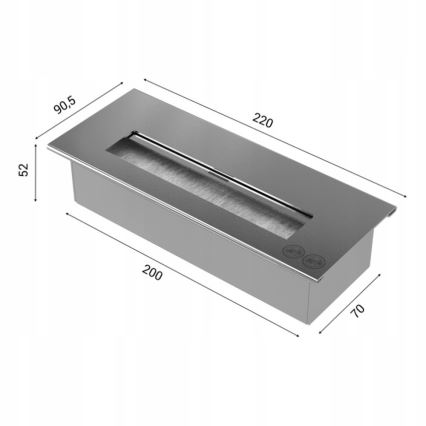 Kratki - BIO-Kamin 40,2x70 cm 2kW schwarz