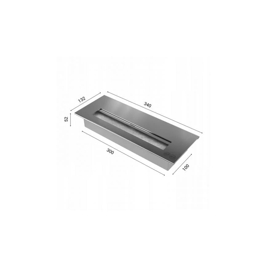Kratki - BIO-Kamin 8,5x49 cm 2,5kW schwarz